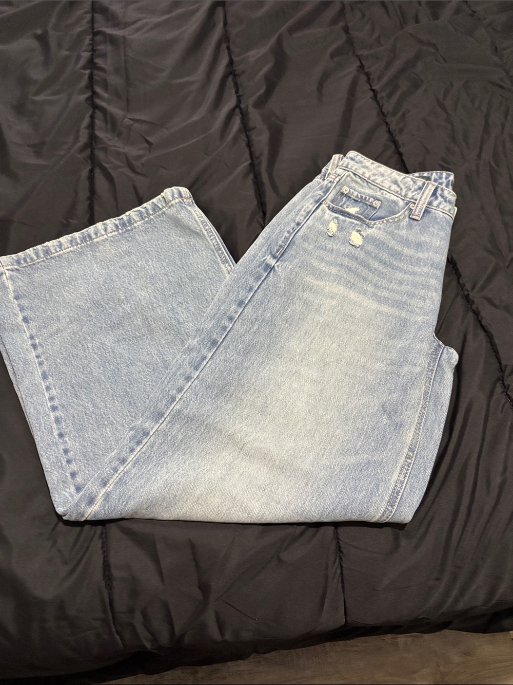 wild fable Light Blue mid-rise Flare Wide Leg Jeans